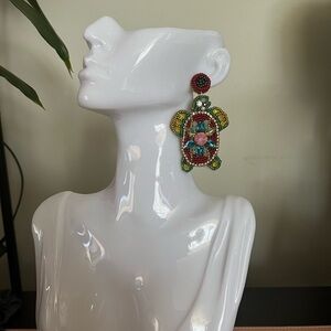 Colorful Beaded Turtle Earrings